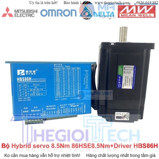 Bộ động cơ bước hybrid servo pfde size 86 8.5n 12 nm 86hse8.5n 86hse12n + driver hbs86h + cáp 3 mét