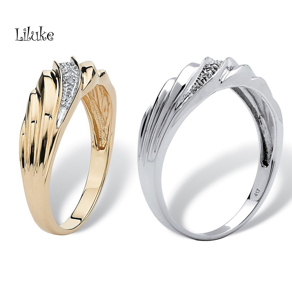 Nhẫn Hợp Kim Mạ Vàng Trang Trí Xoắn Đính Đá Thời Trang Cho Nữ