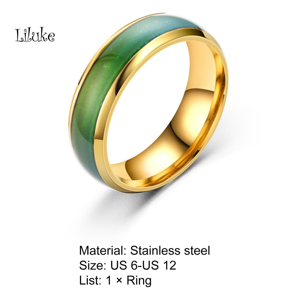 Lk Nhẫn Cặp Đôi Cảm Biến Nhiệt Độ Mạ Điện Không Dị Ứng Quà Tặng Kỷ Niệm Không Phai Màu Sắc Thay Đổi Theo Tâm Trạ