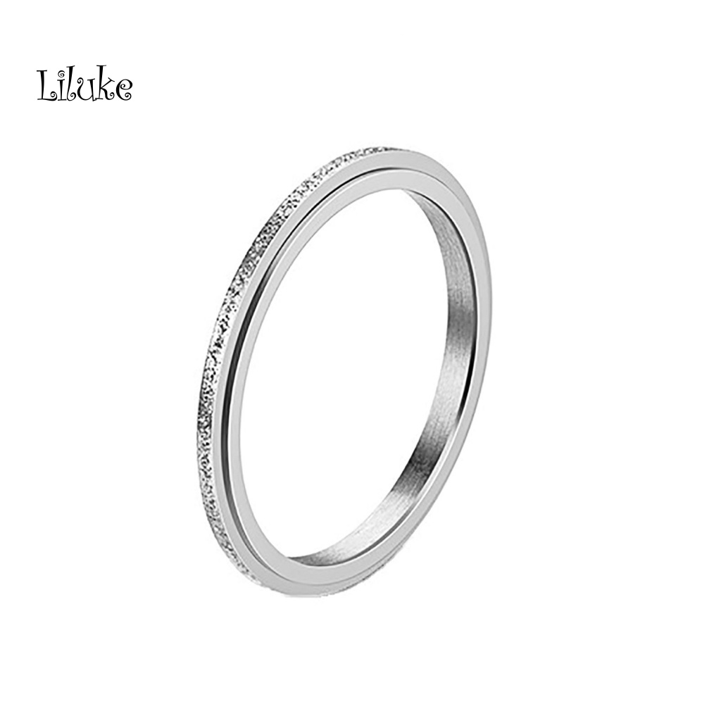 Nhẫn Thép Không Gỉ 2mm Kiểu Dáng Đơn Giản Thời Trang Cho Nữ