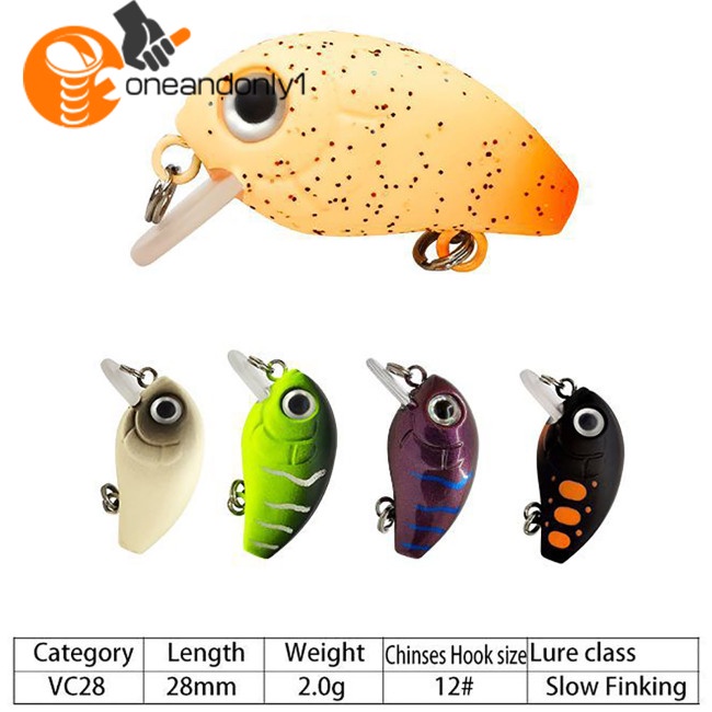 Bộ Mồi Câu Cá Giả Mini 5 Màu Cứng 30mm / 2.05g