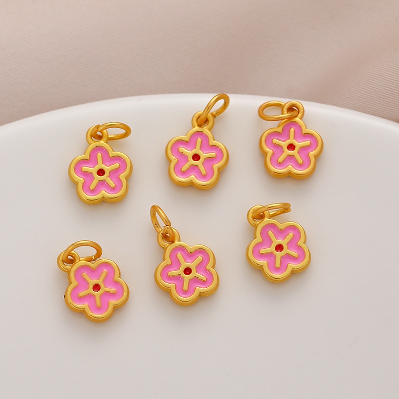 Mặt Dây Chuyền Mạ Vàng Hình Hoa Sen Khô Dầu Hạt Cườm Thủ Công diy