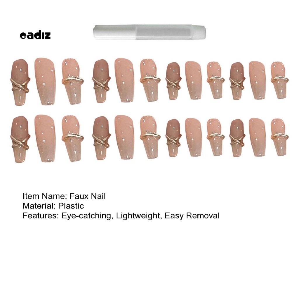 1 Bộ Móng Tay Giả Che Phủ Toàn Diện Hiệu Ứng Visual Effect Kèm Keo Dán Chuyên Dụng Cho Salon