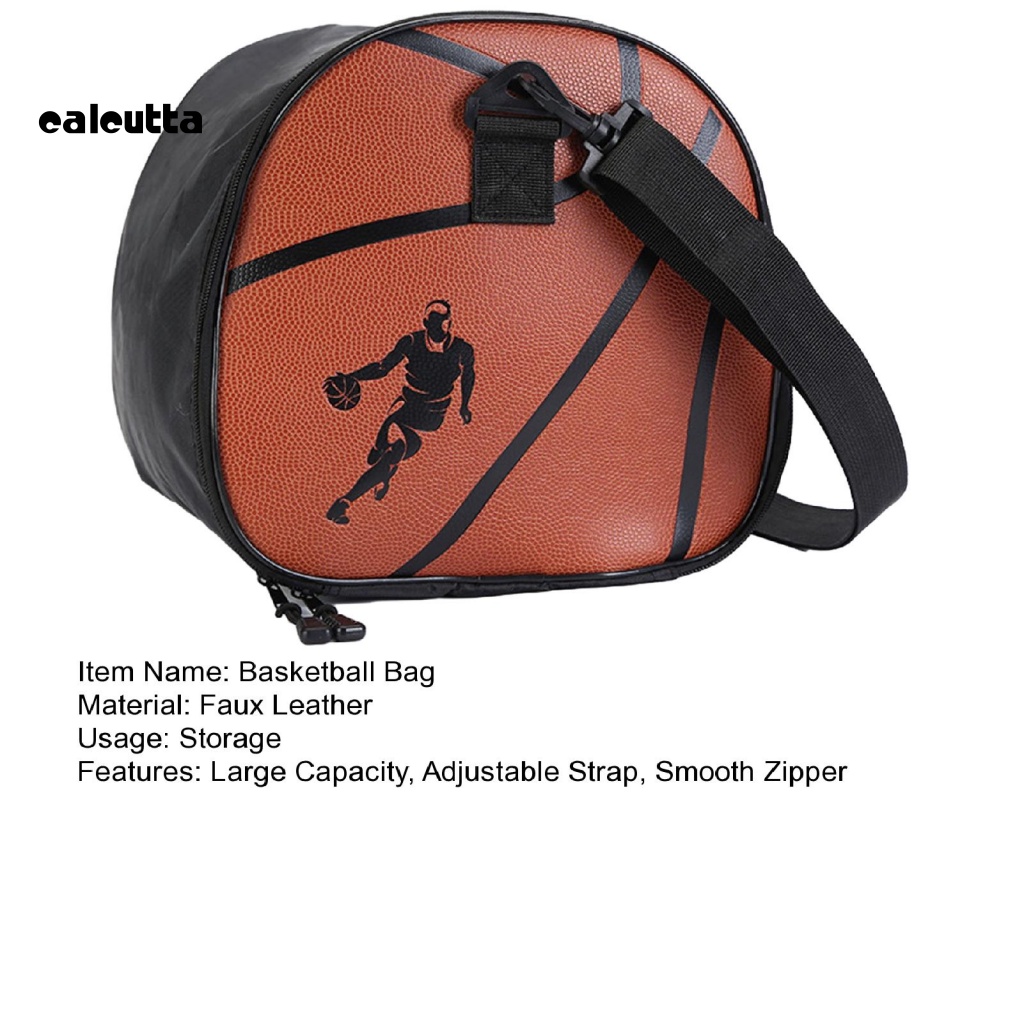 [calcutta] Túi Đựng Bóng Rổ / Bóng Đá Thể Thao Bằng Da Giả Đeo Vai Sức Chứa Lớn Có Thể Tháo Rời