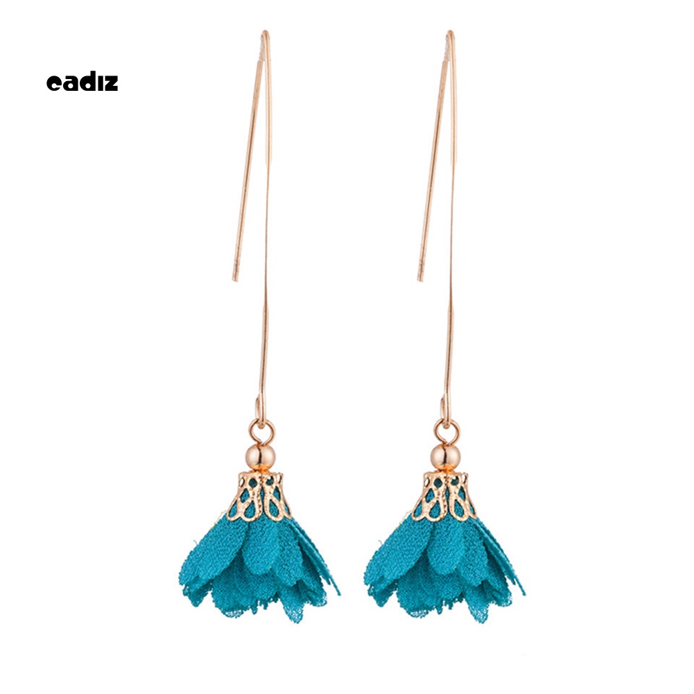 Khuyên Tai Dáng Dài Hình Hoa Phong Cách Vintage Thời Trang Cho Nữ