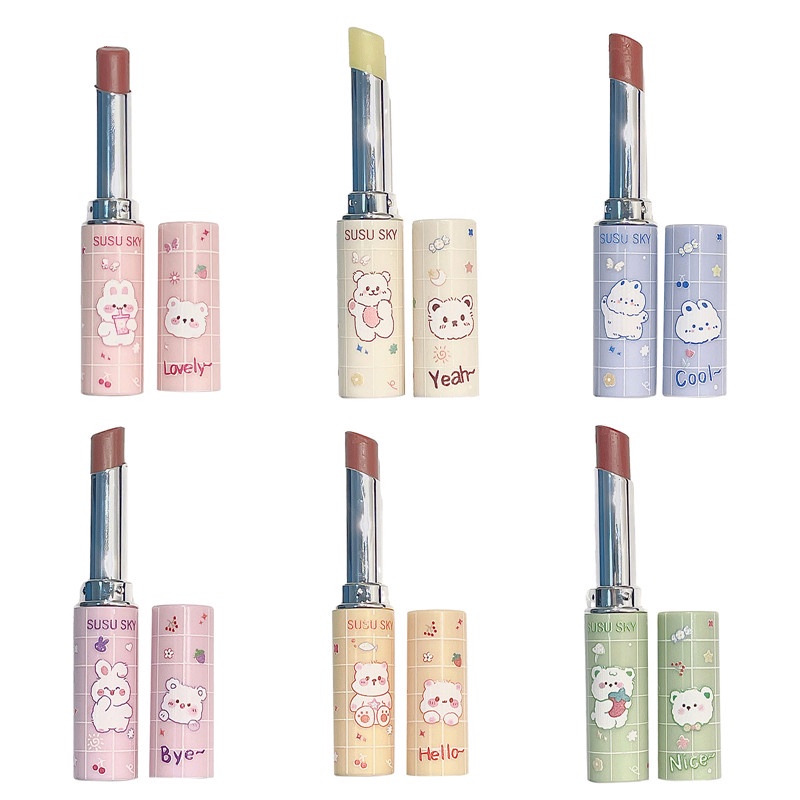 Son Môi Dưỡng Ẩm Lâu Trôi Chống Thấm Nước 6 Màu Tùy Chọn Trang Điểm Cho Nữ