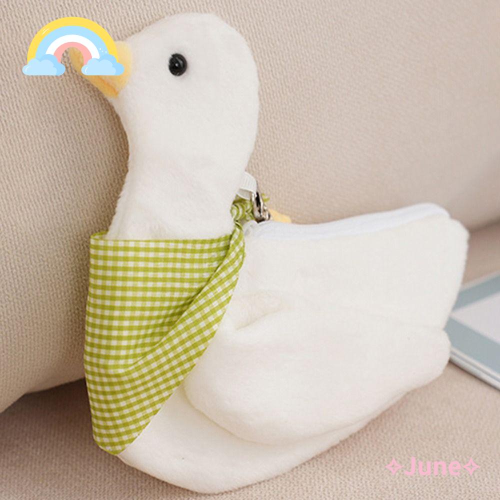 JUNE Túi Đựng Tiền Xu Có Khóa Kéo Họa Tiết Hoạt Hình Đáng Yêu