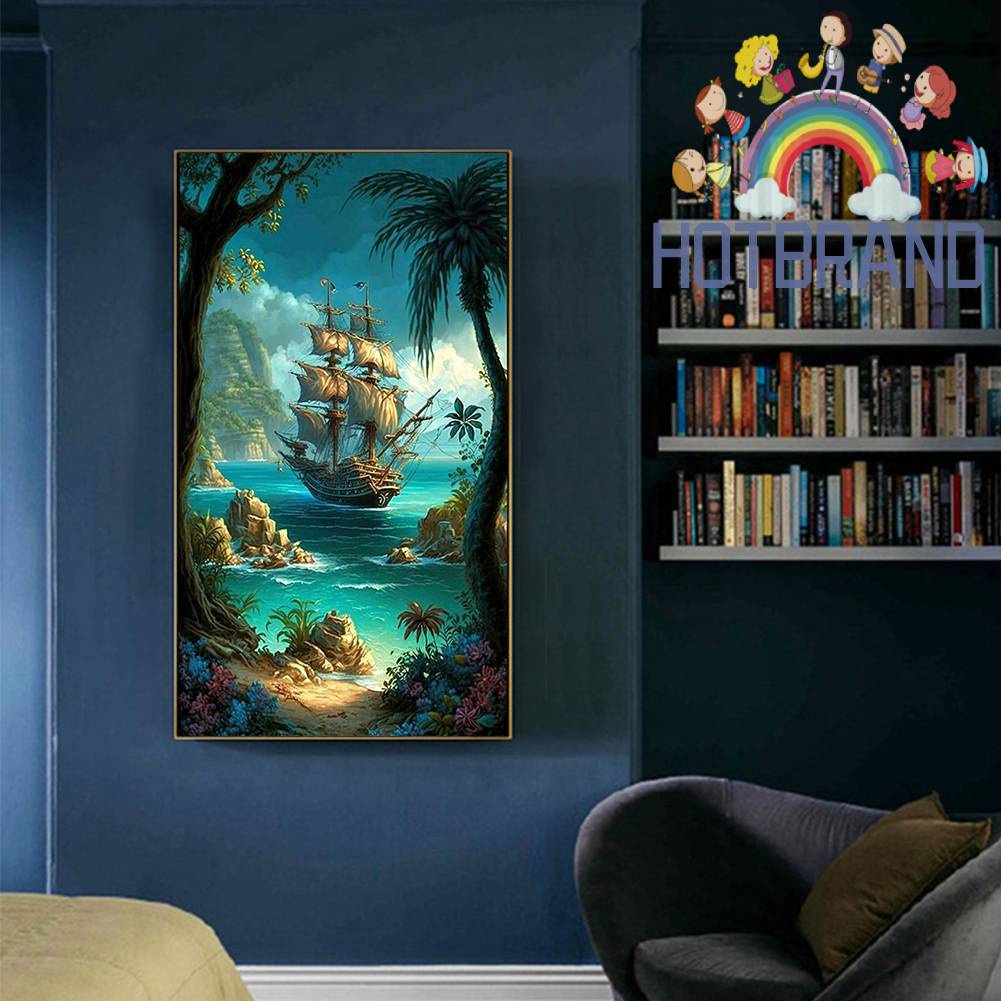 Tranh Đính Đá Kim Cương Toàn Bộ 5D DIY Hình Vẽ Phong Cảnh Trang Trí Nhà Cửa