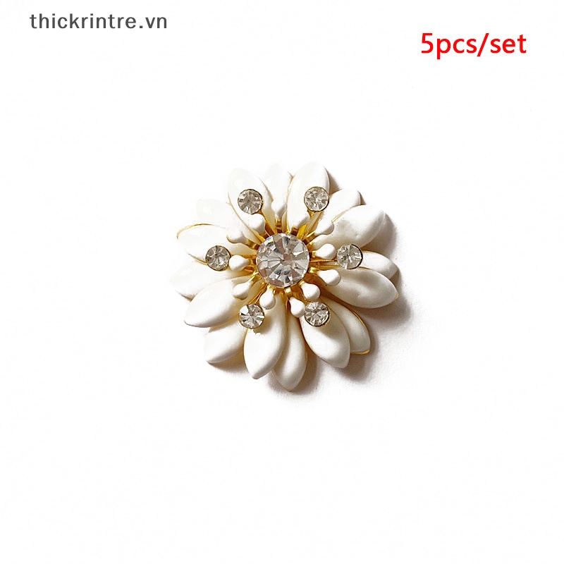 Set 5 Nút Hợp Kim Hình Hoa Hướng Dương Trang Trí Tóc Cô Dâu