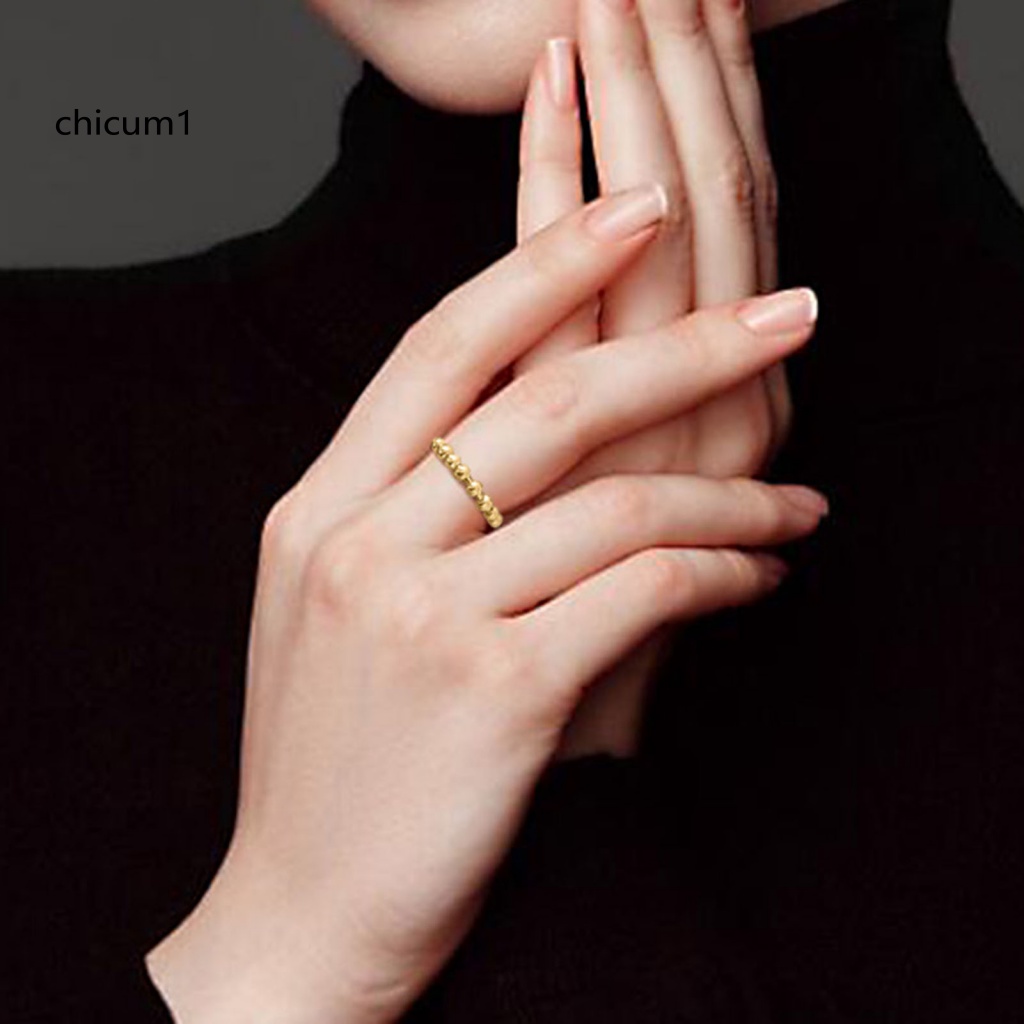 Nhẫn Cưới Trang Trí Hạt Xoay Tối Giản Xinh Xắn