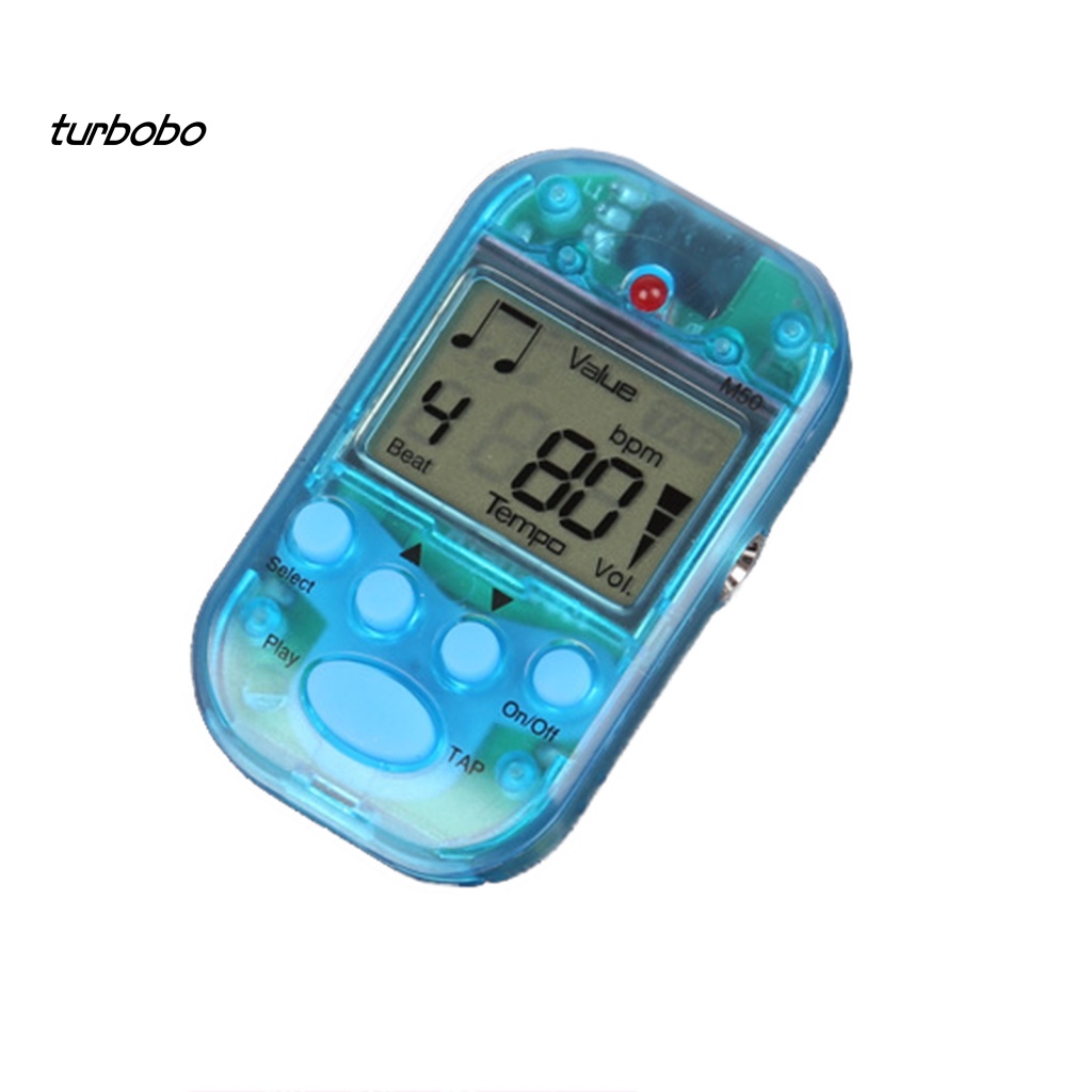 Turbobo Metronome Kẹp Bằng Nhựa Có Màn Hình LCD Kỹ Thuật Số Cho Đàn Guitar Điện Chuyên Nghiệp