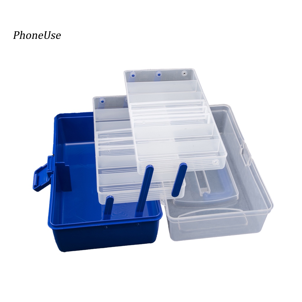 Hộp Đựng Mồi Câu Cá 3 / 4 Tầng Bằng Da PU Nhỏ Gọn Ốp