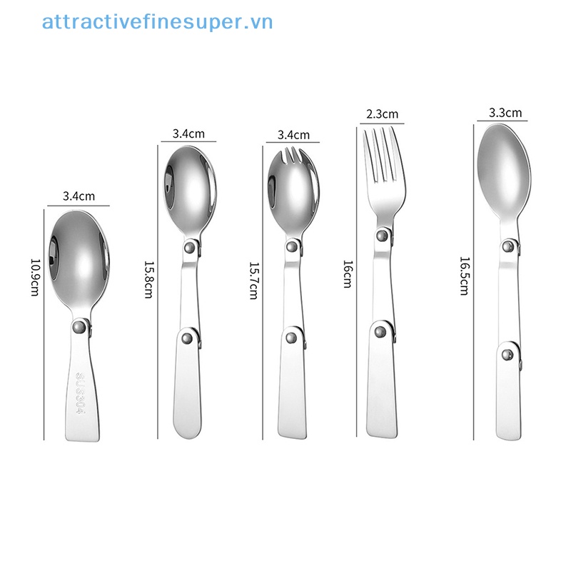 Bộ Muỗng Nĩa Bằng Thép Không Gỉ 304 Thiết Kế Nhỏ Gọn Tiện Dụng