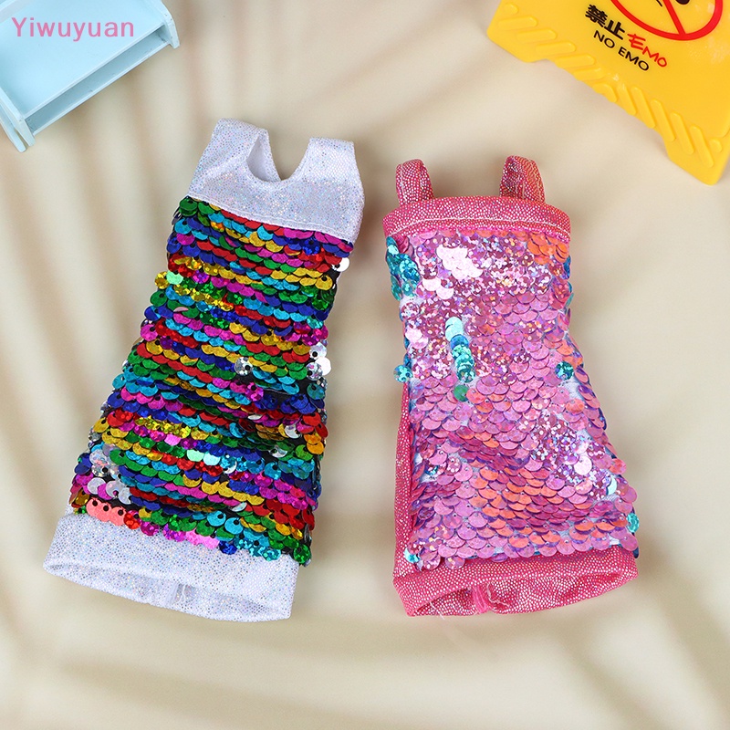 Váy Ngắn Ôm Dáng Đính Kim Sa Thủ Công Dễ Thương Thời Trang Cho Búp Bê 30cm