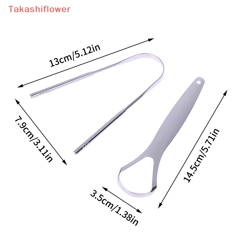 Set 2 Dụng Cụ Nạo Lưỡi Bằng Thép Không Gỉ Loại Bỏ Hơi Thở Chăm Sóc Răng Miệng