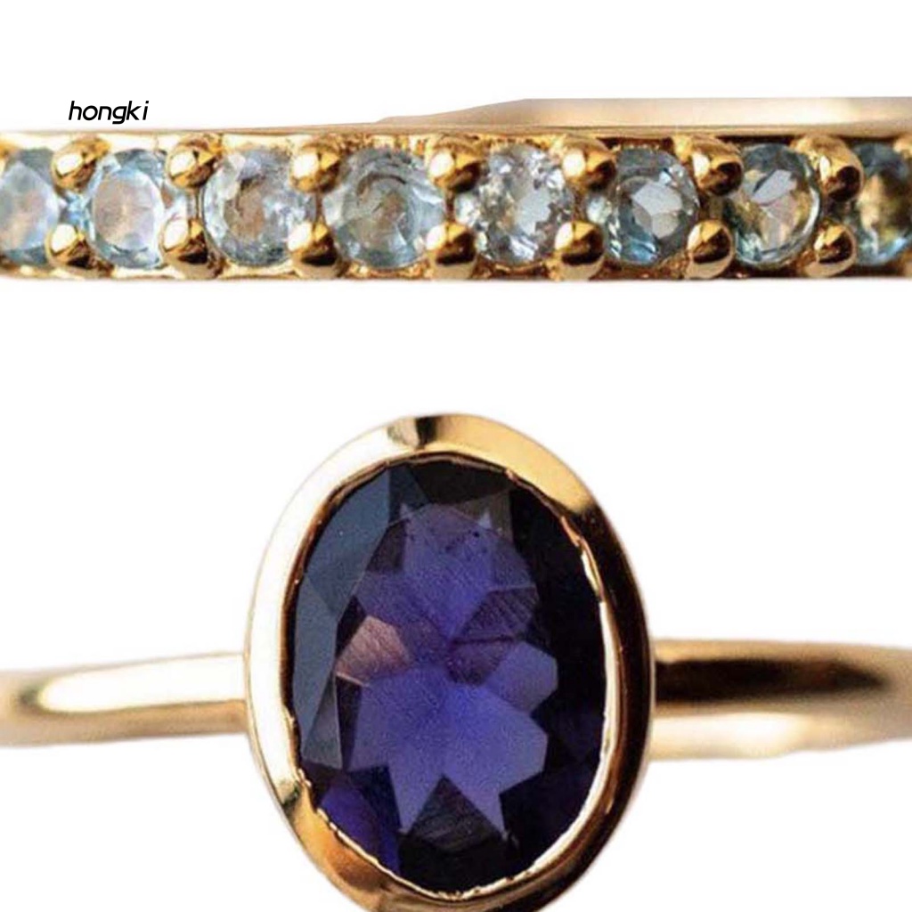 Set 3 Nhẫn Hợp Kim Bắt Mắt Sáng Tạo Thời Trang Cho Nữ