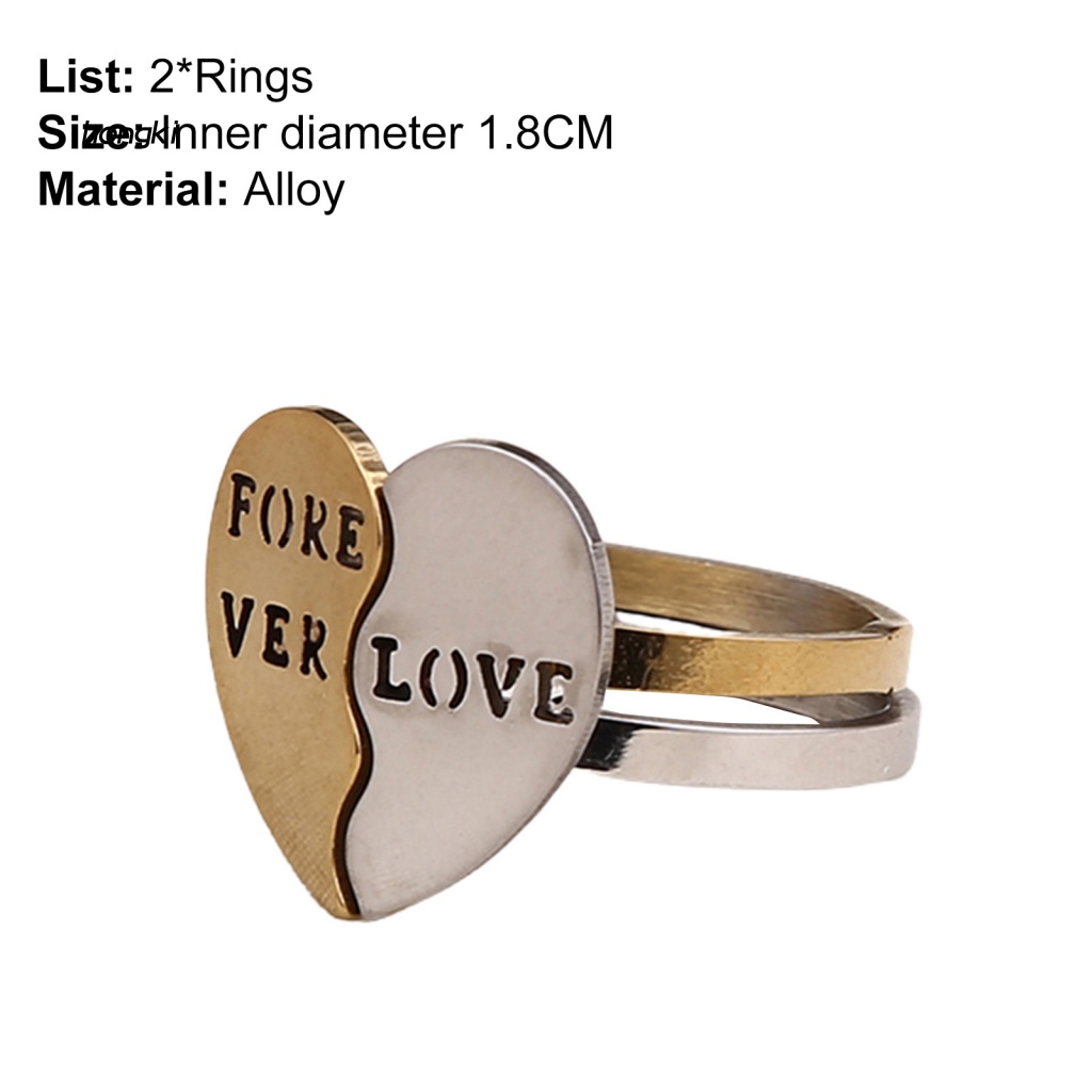 Set 2 NhẫN CặP BằNg HợP Kim ThờI Trang
