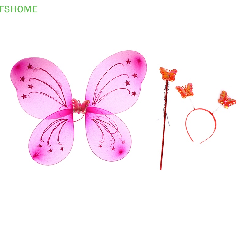 Fshome Set 3 Đôi Cánh Bướm Hóa Trang Công Chúa Cho Bé