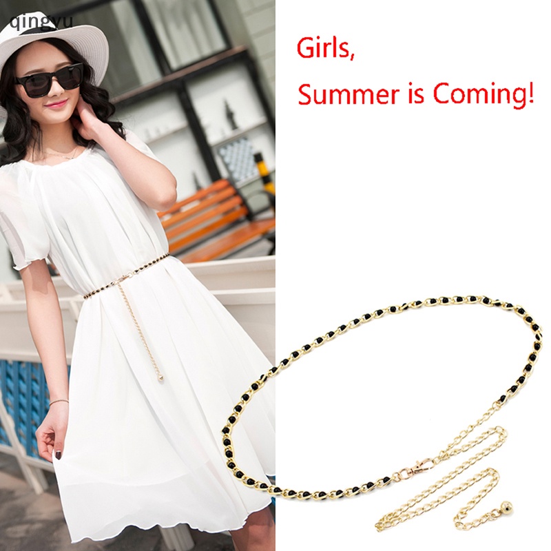 Thắt Lưng Dây Xích Đính Ngọc Trai Có Thể Điều Chỉnh Thời Trang Mới Cho Nữ