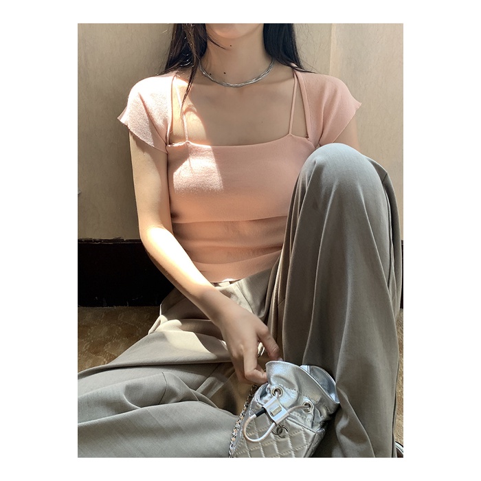 SUXI Áo Dệt Kim Chống Nắng Màu Sắc Đơn Giản Dễ Phối Đồ Thời Trang Mùa Hè Cho Nữ