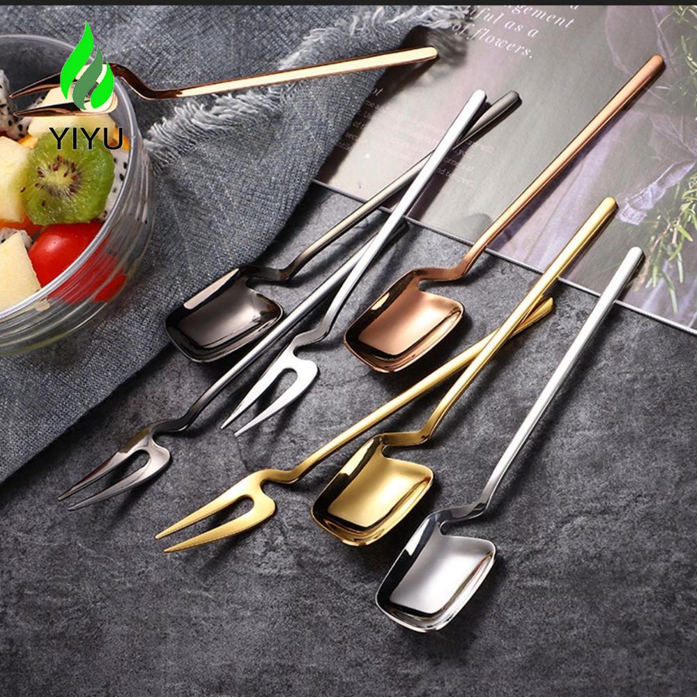 YIYU Muỗng Treo Ăn Kem / Trà / Trái Cây Hình Vuông Tiện