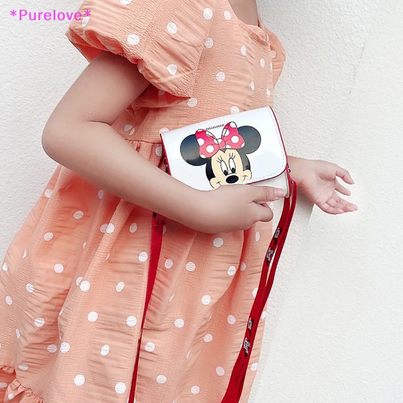 DISNEY Túi Đeo Chéo Mini Hình Vuông In Hình Chuột Mickey Đáng Yêu Thời Trang Cho Nữ Mới