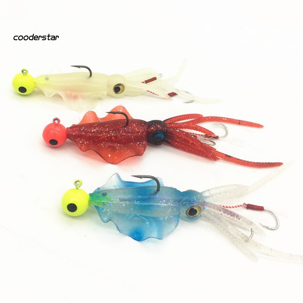 Mồi Câu Cá Nhân Tạo Hình Bạch Tuộc Phát Quang 13cm 25g