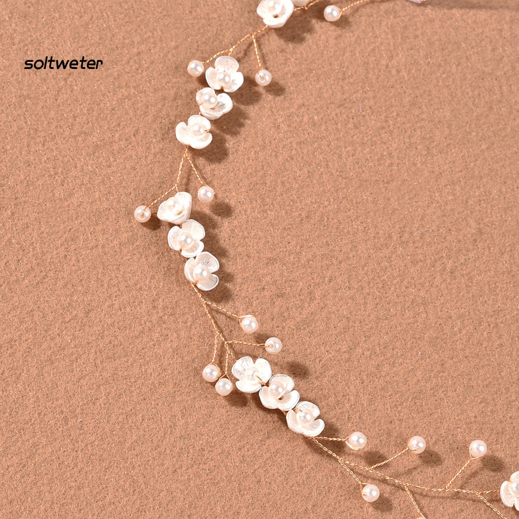 Cài Tóc Đính Hoa Và Ngọc Trai Giả Thanh Lịch Cho Cô Dâu