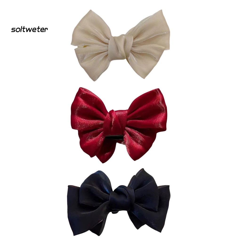 Kẹp Tóc Càng Cua Bằng Vải Mềm Co Giãn Chống Trượt Hai Lớp Thắt Nơ Cài Tóc Cố Định Phong Cách Công Chúa Dùng Làm Đạo Cụ Chụp Ảnh Cho
