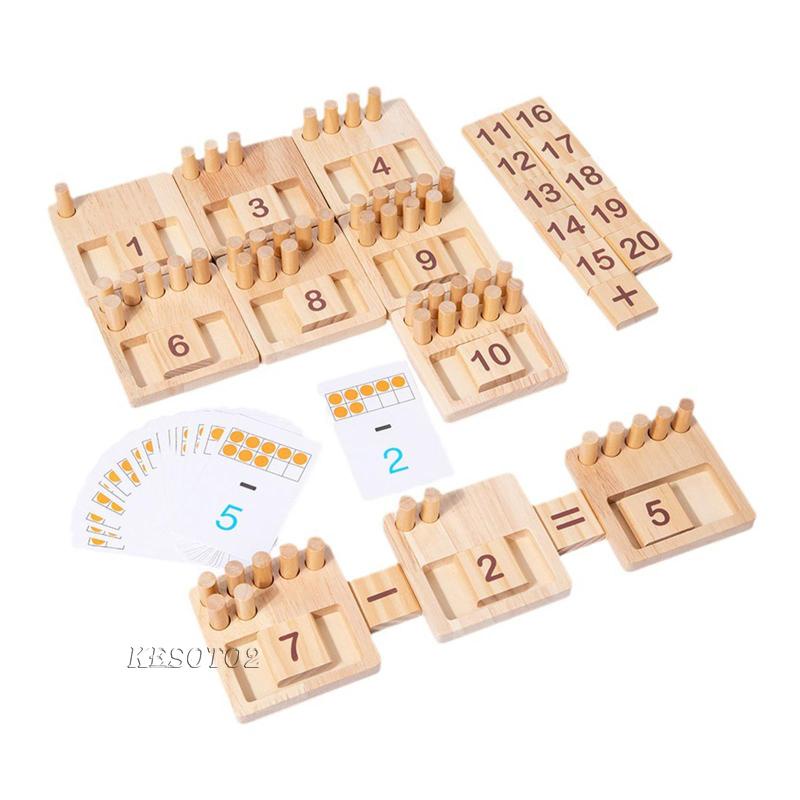 Bộ Đồ Chơi Đếm Số Học Toán Montessori Bằng Gỗ Dành Cho Trẻ Em