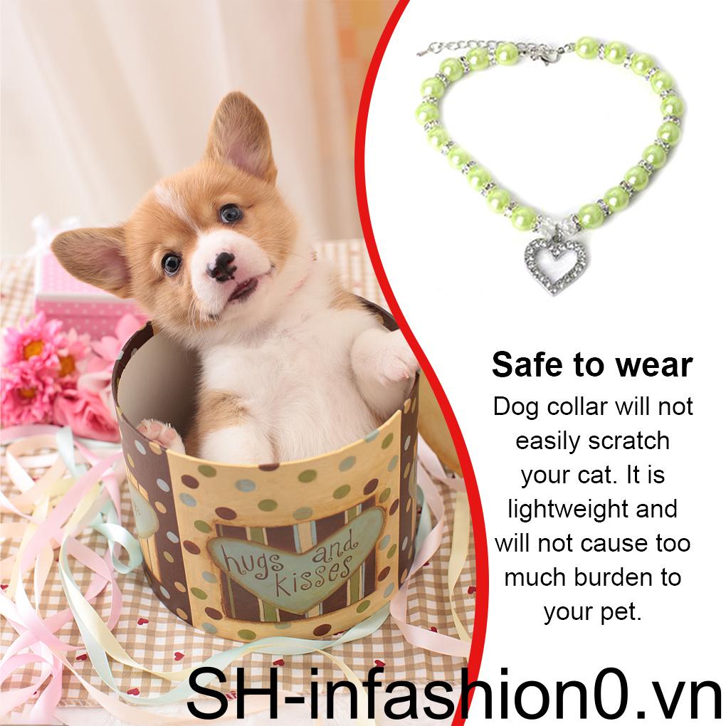 Vòng Cổ Choker Đính Ngọc Trai Có Thể Tháo Rời Thời Trang Tinh Tế Cho Thú Cưng