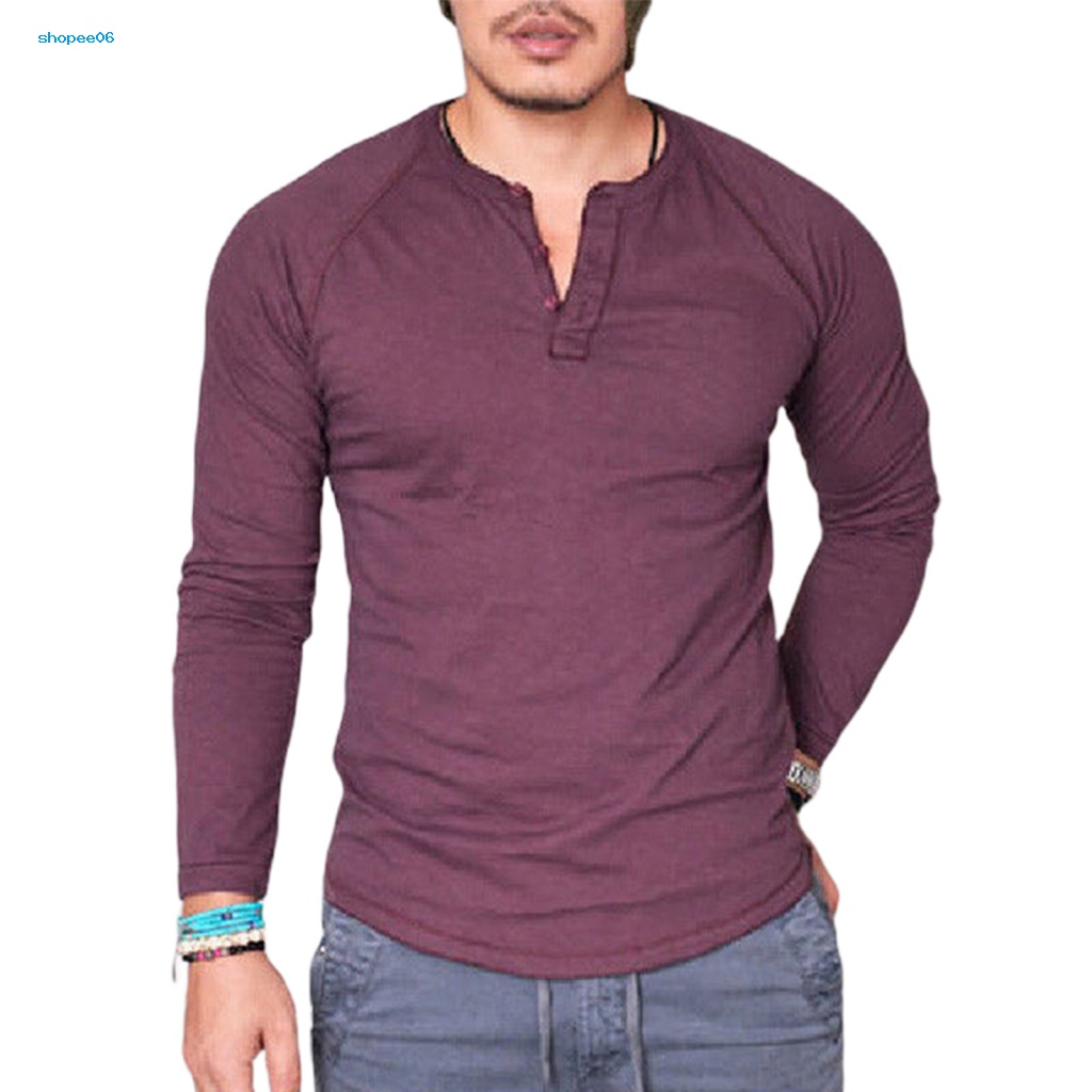 Áo Thun Tay Dài Cổ Tròn Bằng Cotton Thoáng Khí