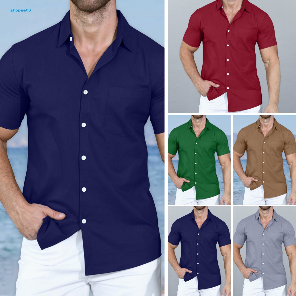 Áo Thun Tay Ngắn Cổ Bẻ Chất Liệu Polyester Chống Nhăn Không Phai Màu Thời Trang Mùa Hè Cho Nam