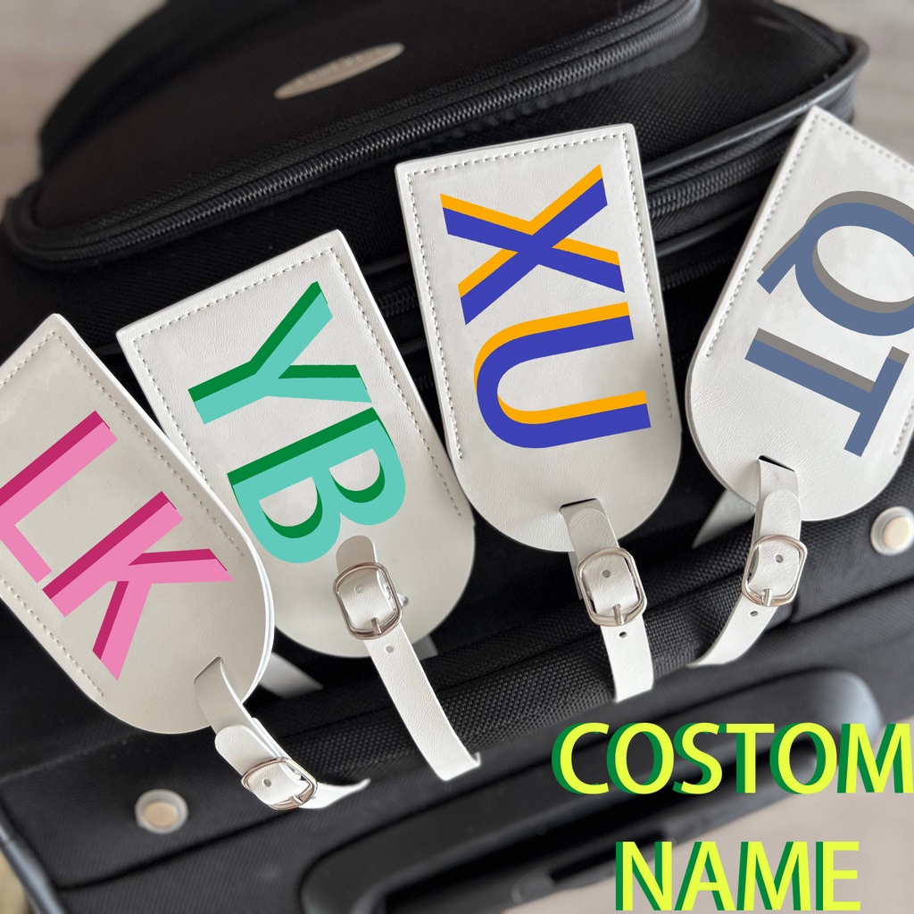 Thẻ Hành Lý Da PU In Chữ Shadow Monogram Cá Tính