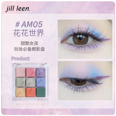 Bảng Phấn Mắt JILL LEEN Mini Chín Màu Sắc Lấp Lánh Trang Điểm Tự Nhiên