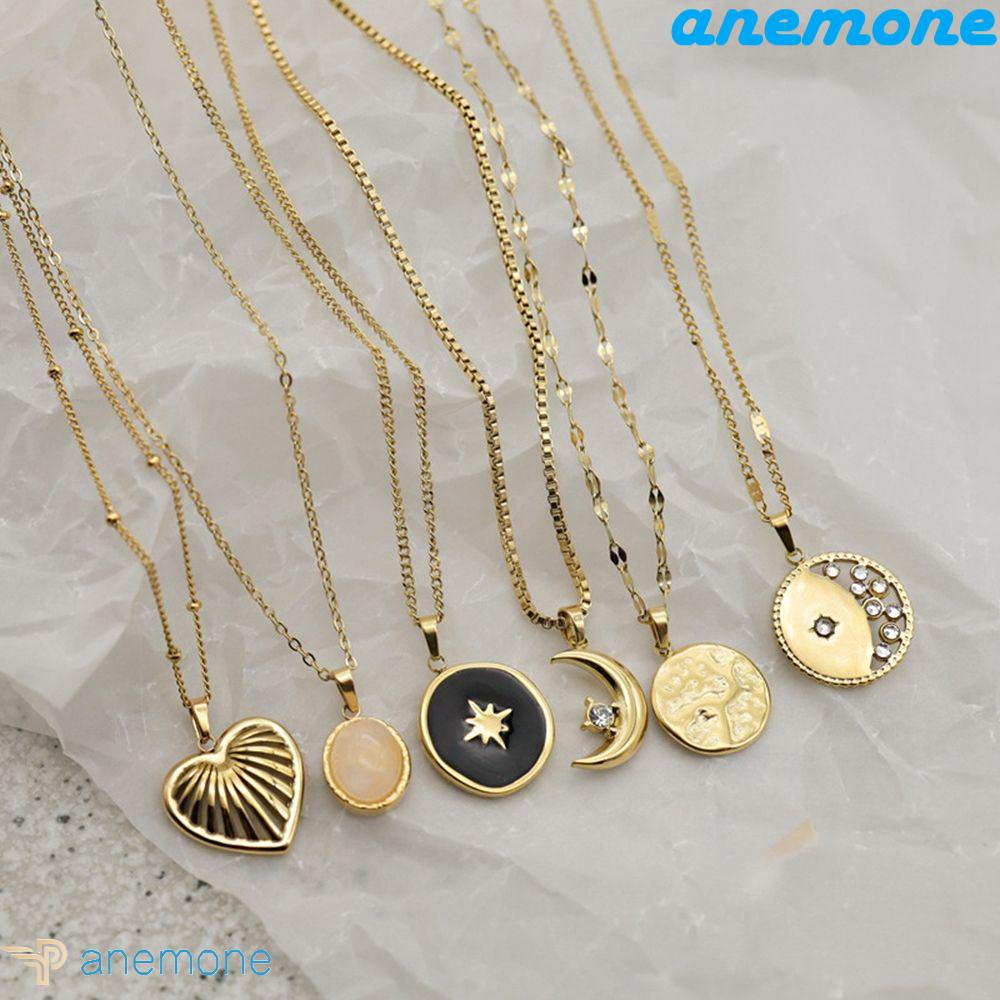 ANEMONE Vòng cổ Bằng Thép Titan Phong Cách Hàn Quốc Thời Trang Cho Nữ