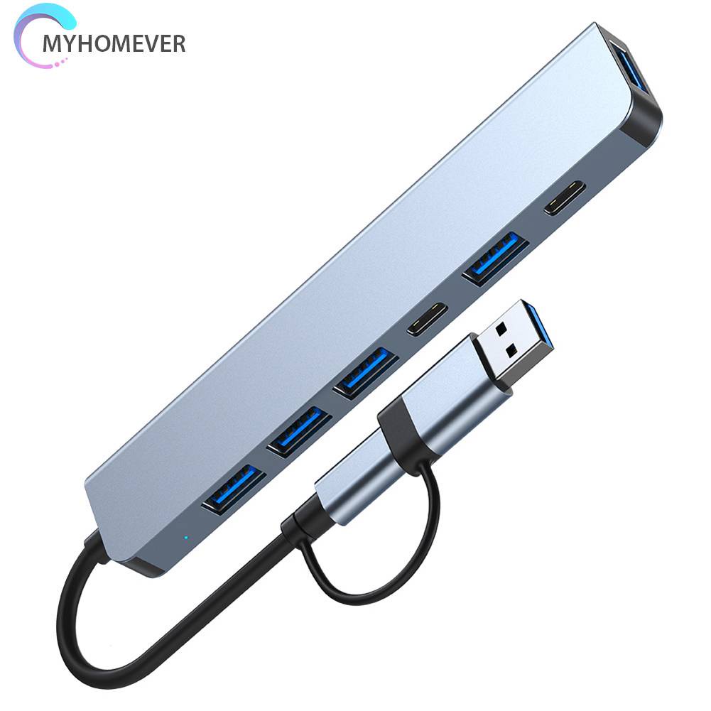 Bộ Chia 7 Trong 1 USB Sang USB3.0 2.0 5W Type C