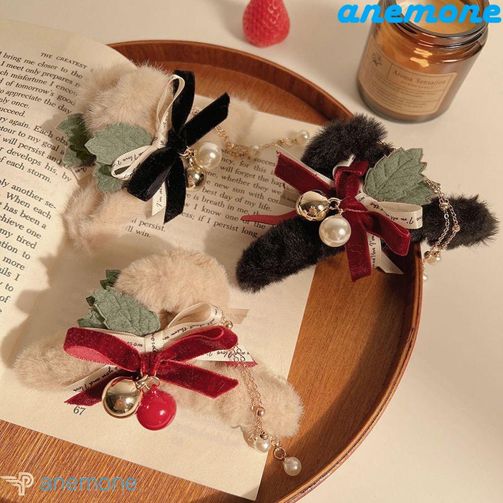 ANEMONE Kẹp Tóc Đuôi Ngựa Hình Cá Mập Có Chuông Giáng Sinh Ngọt Ngào Cho Nữ