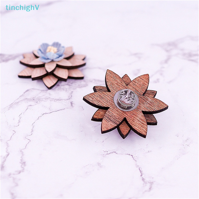 [TinchighV] Trâm Cài Áo Vest Nam Bằng Gỗ Hình Hoa Thời Trang Công Sở [Mới]
