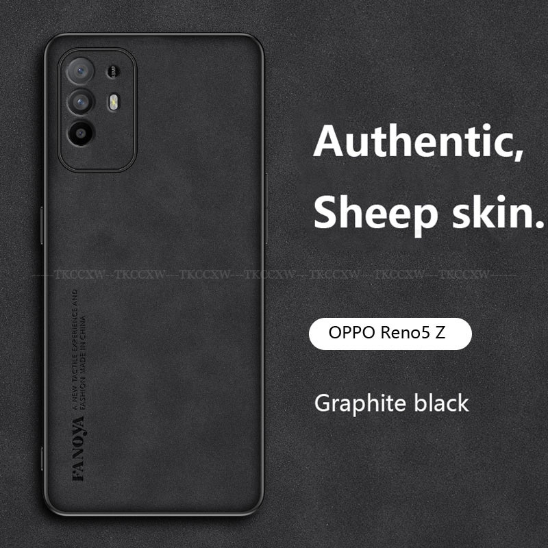 Ốp Điện Thoại Da PU Phối Vải Mềm Nhám Kiểu Vintage Sang Trọng Cho OPPO Reno 8 7 4G 8Z 7Z 6Z 5Z 2Z 2F 2 5G