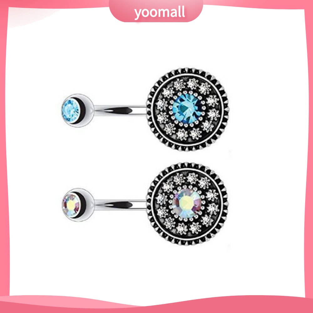 Bộ 2 Khuyên Rốn Tròn Bằng Thép Không Gỉ