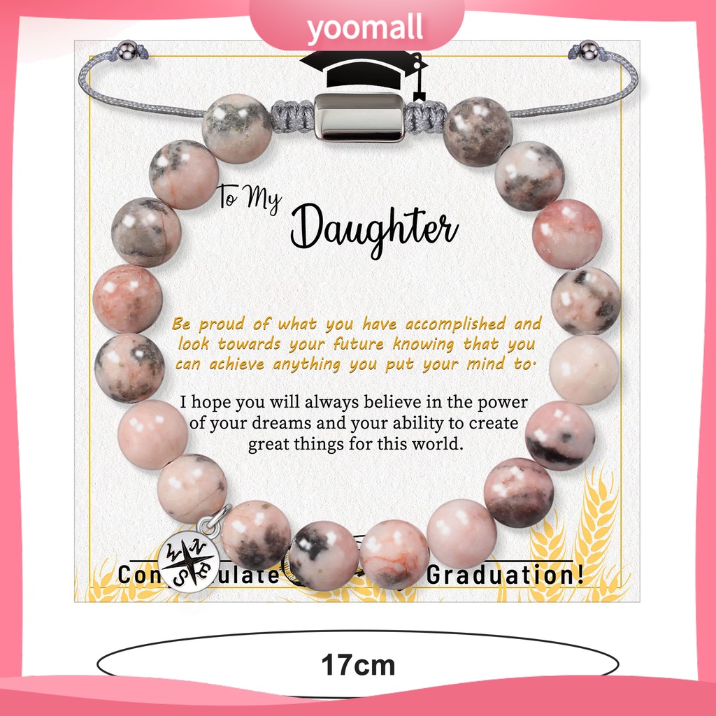 Vòng Tay Chuỗi Hạt Đá Tròn 8MM Màu Hồng Tự Nhiên Tùy Chỉnh Thời Trang Cho Nữ