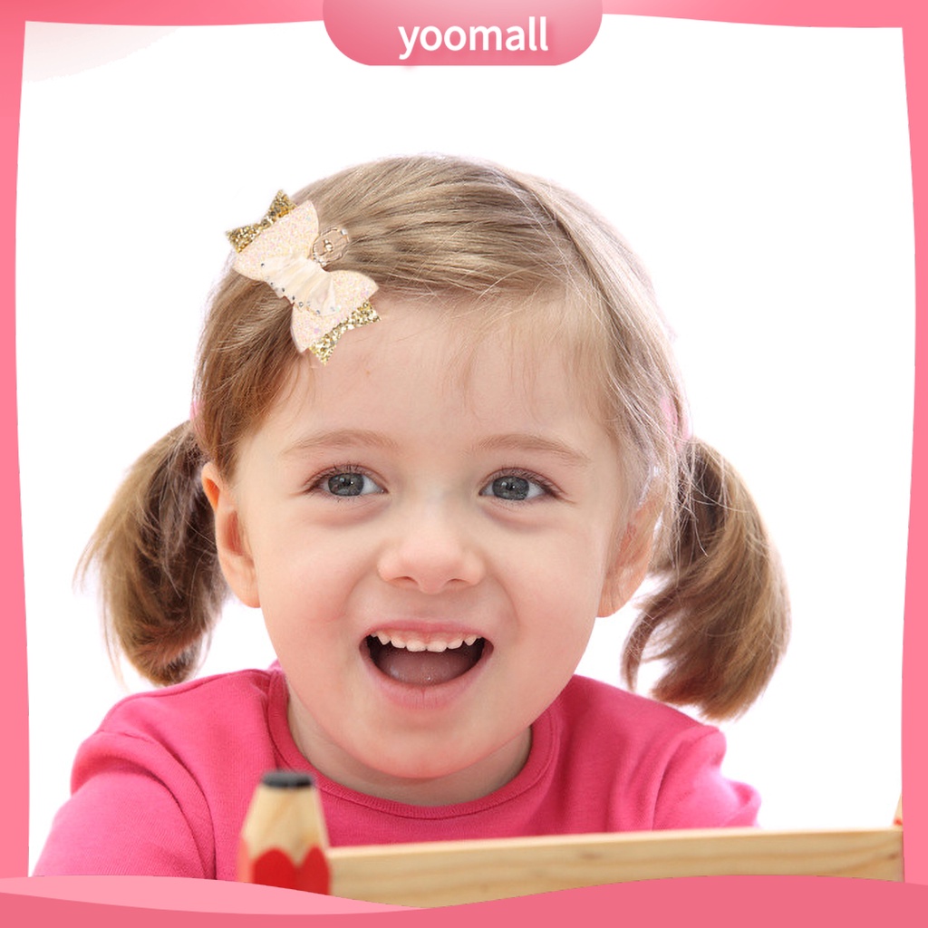 Kẹp Tóc Hình Nơ Đính Kim Sa Lấp Lánh Dễ Thương Cho Bé Gái