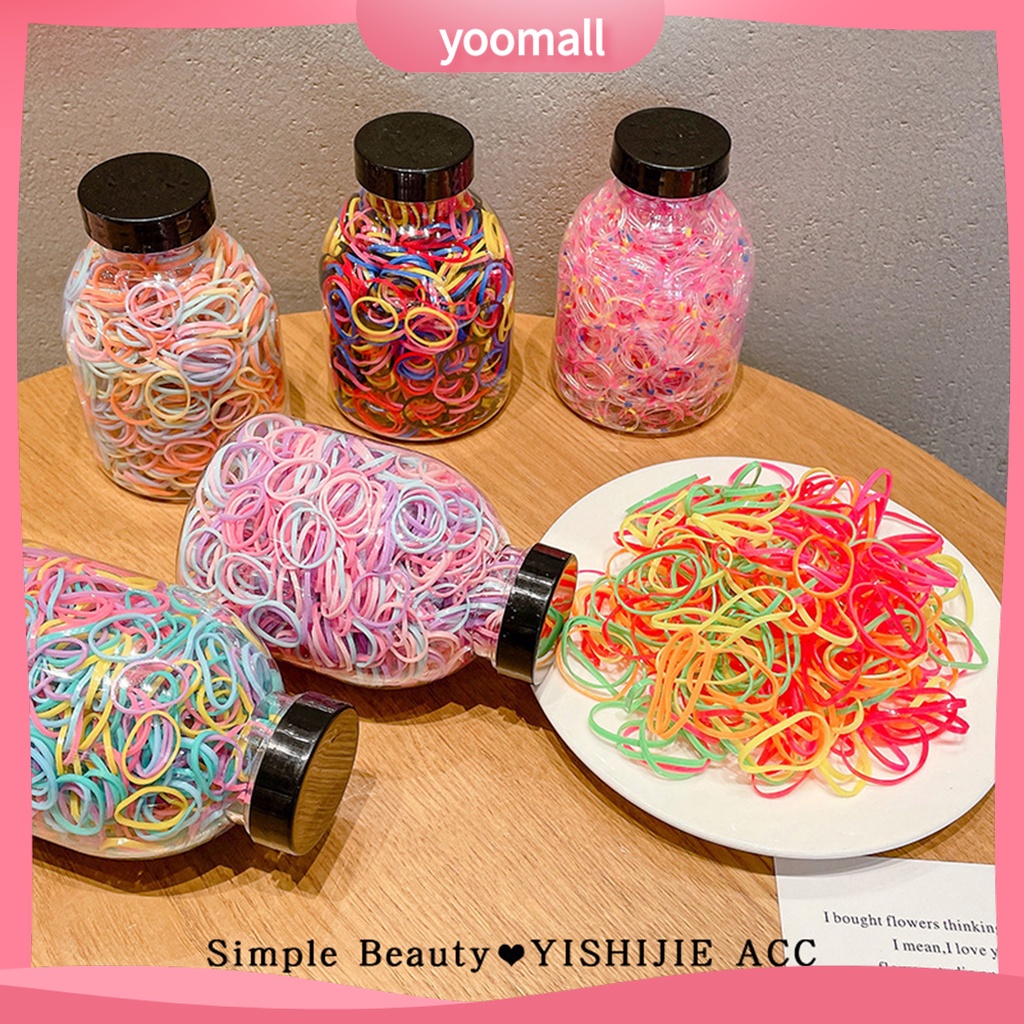 Hộp Dây Thun Buộc Tóc Nhiều Màu Sắc Co Giãn Tốt Dành Cho Bé Gái 1 Tuổi