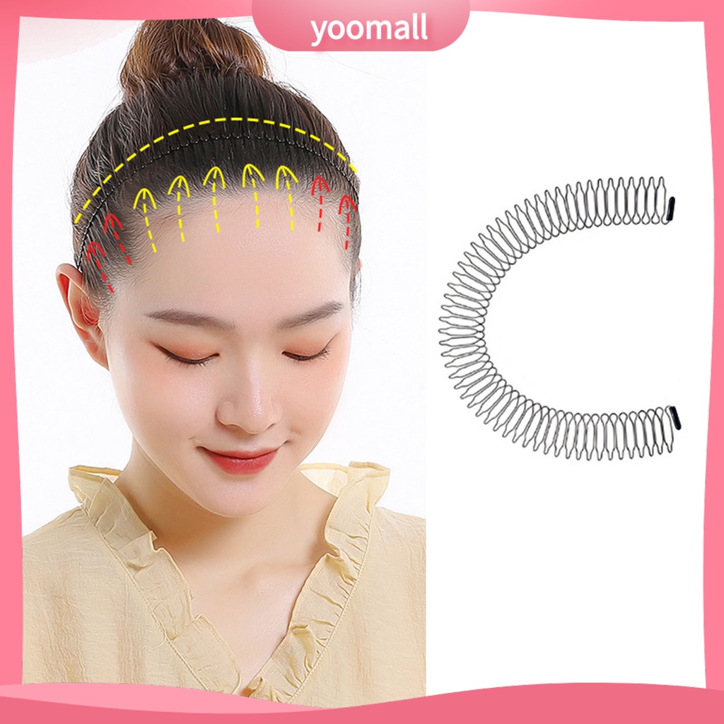 Băng Đô Ngắn Cài Tóc Vô Hình Màu Trơn Co Giãn Tốt Chống Trượt Trọng Lượng Nhẹ Dành Cho Nữ