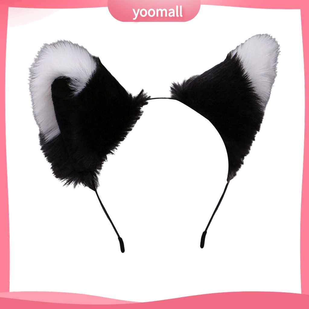 Băng Đô Tai Mèo Bông Chống Trượt Hóa Trang Lolita Dễ Thương Cho Nữ