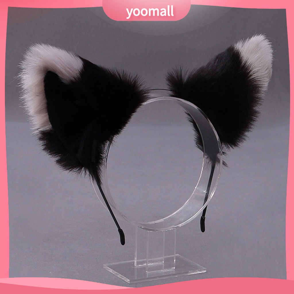 Băng Đô Tai Mèo Bông Chống Trượt Hóa Trang Lolita Dễ Thương Cho Nữ