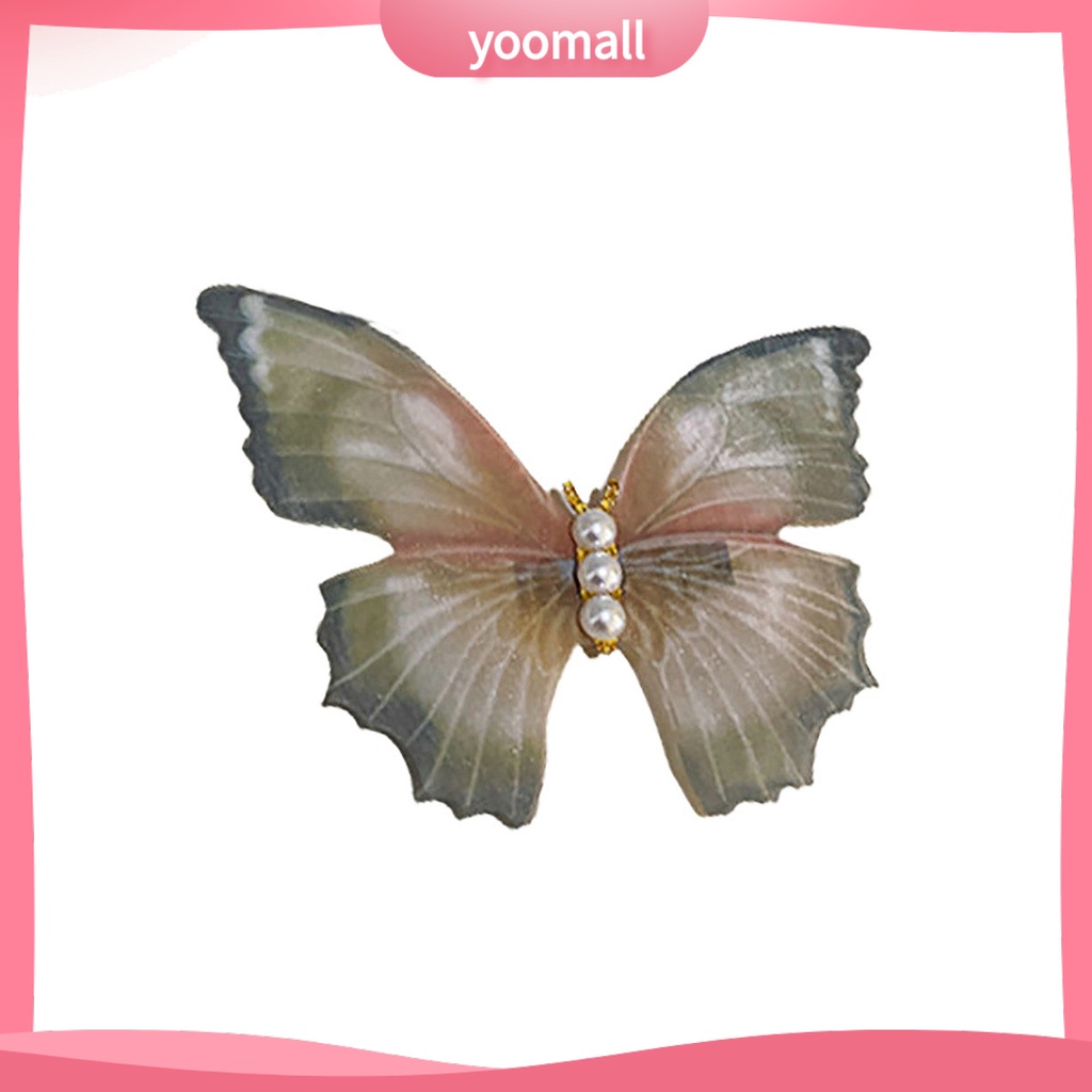 Kẹp Tóc Hai Lớp Bằng Kim Loại Đính Ngọc Trai Giả Thanh Lịch Cho Nữ