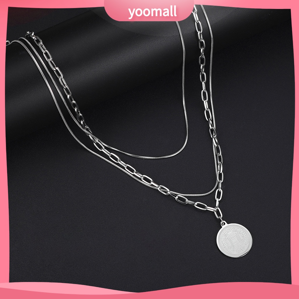 Vòng cổ Nhiều Lớp Bằng Thép Không Gỉ Thoải Mái Phong Cách Hiphop