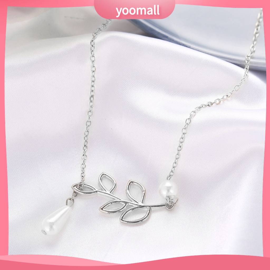 [YM] Vòng cổ Khoét Lỗ Lá Sáng Bóng Thanh Lịch Làm Quà Tặng Trang Sức Cho Nữ